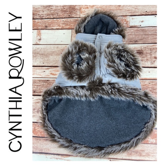 Cynthia Rowley Reversible Fur Lined Dog Coat XS